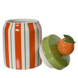 Decoris Striped Orange Dolomite Glaze Jar