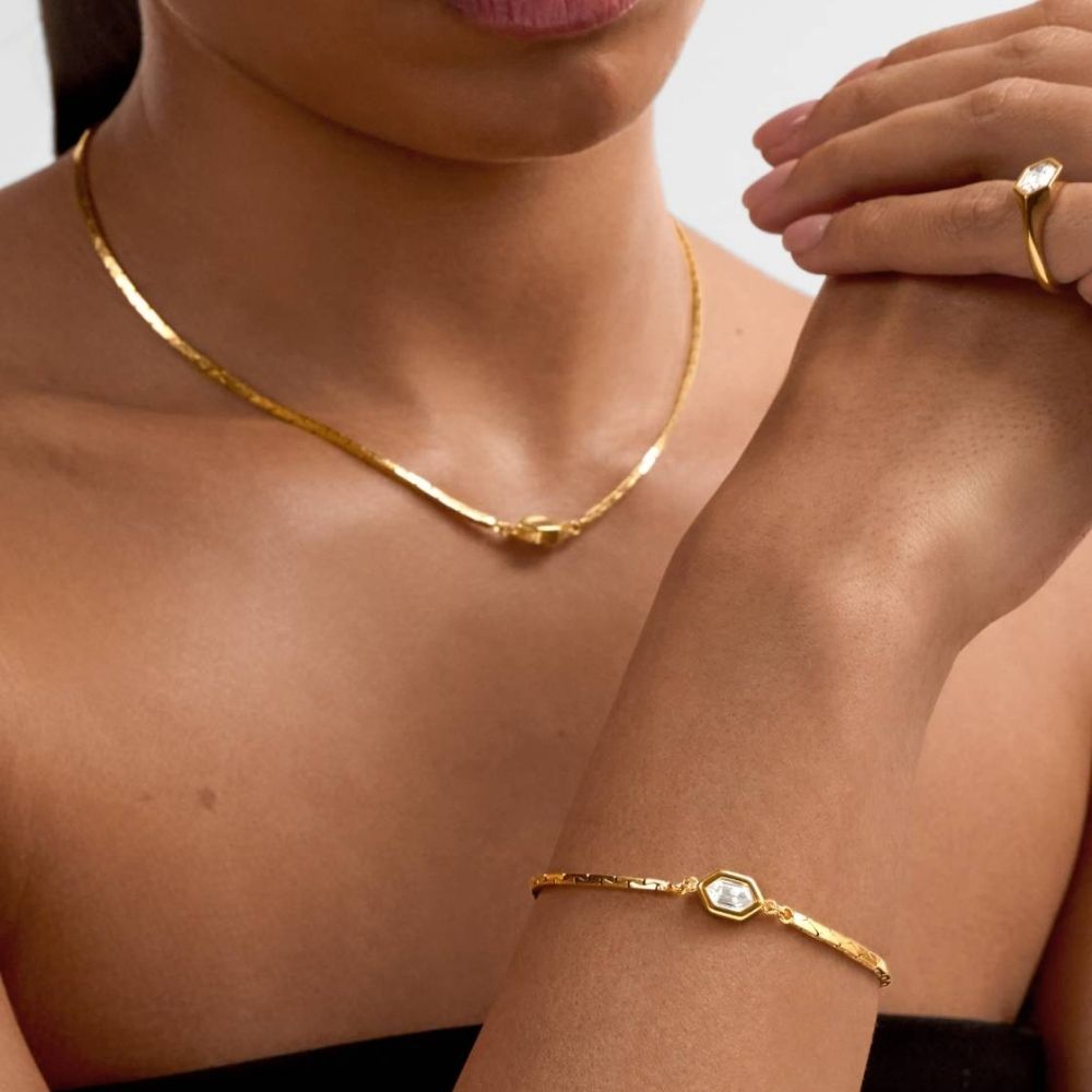 Katie Loxton 18cm Harlequin Waterproof Gold Bracelet