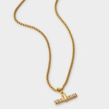 Katie Loxton 45cm Lustre Waterproof Gold T-Bar Necklace