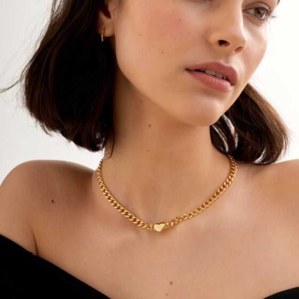 Katie Loxton Allure Waterproof Gold Heart Chain Necklace