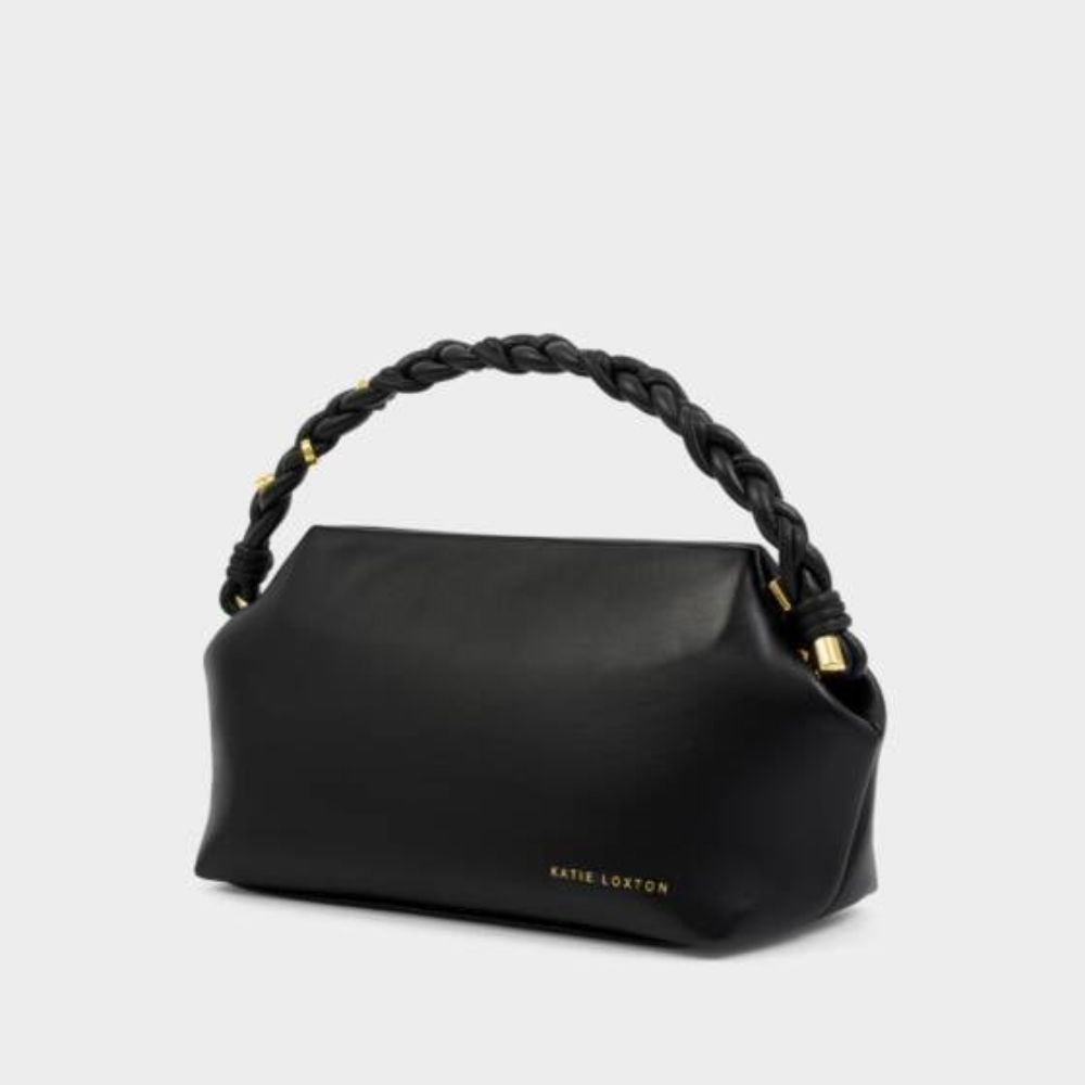 Katie Loxton Black Arden Braided Top Handle Bag