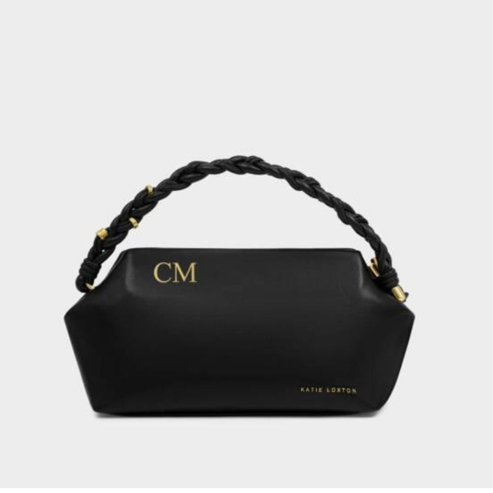 Katie Loxton Black Arden Braided Top Handle Bag