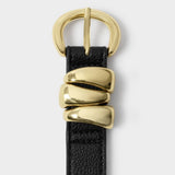 Katie Loxton Black Belt with Organic Loops - Medium/Large