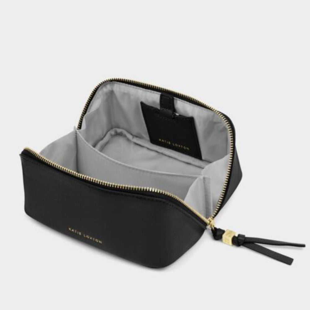 Katie Loxton Black Fold-Out Mirror Makeup Bag