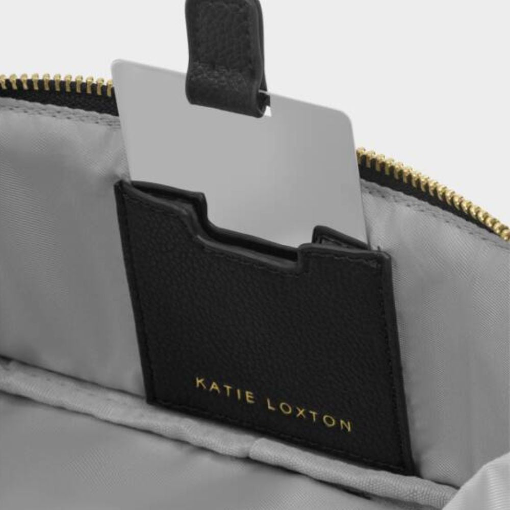 Katie Loxton Black Fold-Out Mirror Makeup Bag