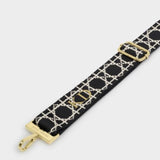 Katie Loxton Black Geometric Canvas Bag Strap