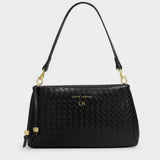 Katie Loxton Black Nova Woven Texture Clutch