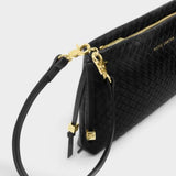 Katie Loxton Black Nova Woven Texture Clutch