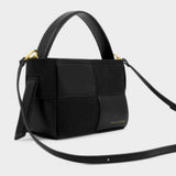 Katie Loxton Black Taya Hand Woven Suedette Tote Bag