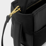 Katie Loxton Black Taya Hand Woven Suedette Tote Bag
