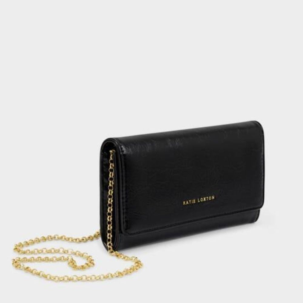 Katie Loxton Black Zea Patent Crackle Crossbody Purse