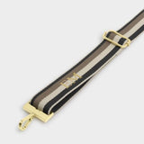 Katie Loxton Black & Mocha Stripe Canvas Bag Strap