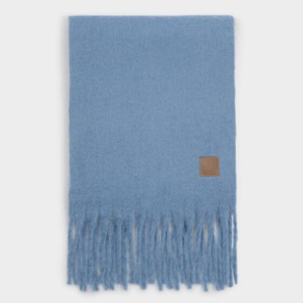Katie Loxton Blue Oversized Recycled Tassel Scarf