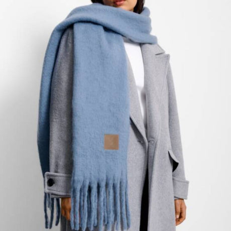 Katie Loxton Blue Oversized Recycled Tassel Scarf