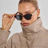 Katie Loxton Bologna Round Square Sunglasses - Dark Tortoise shell