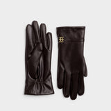 Katie Loxton Boxed Faux Leather Gloves - Chocolate