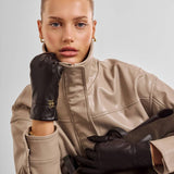 Katie Loxton Boxed Faux Leather Gloves - Chocolate