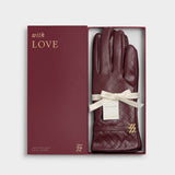 Katie Loxton Boxed Woven Faux Leather Gloves - Cherry