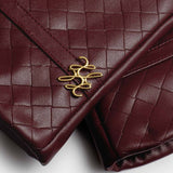 Katie Loxton Boxed Woven Faux Leather Gloves - Cherry