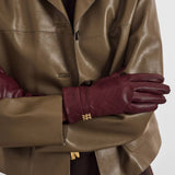 Katie Loxton Boxed Woven Faux Leather Gloves - Cherry