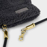 Katie Loxton Charcoal Teddy Mittens with Cord