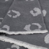 Katie Loxton Charcoal & Pale Grey Leopard Printed Blanket Scarf
