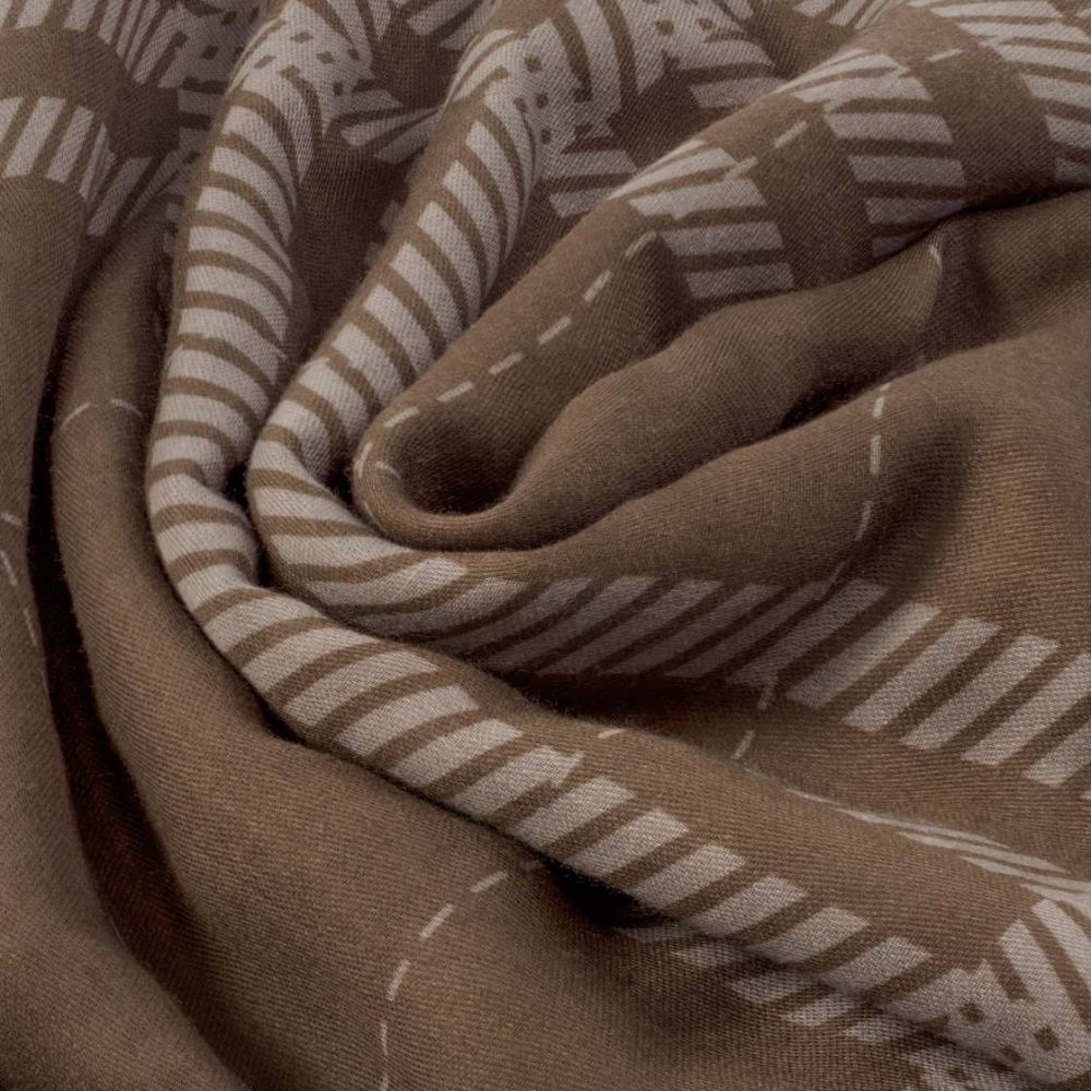 Katie Loxton Check Printed Scarf  - Dark Brown/Taupe
