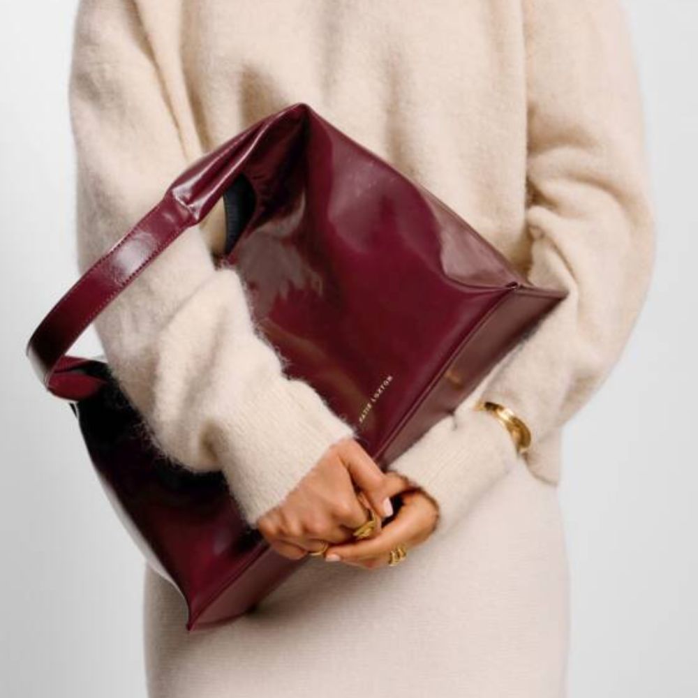 Katie Loxton Cherry Laila Patent Crackle Shoulder Bag