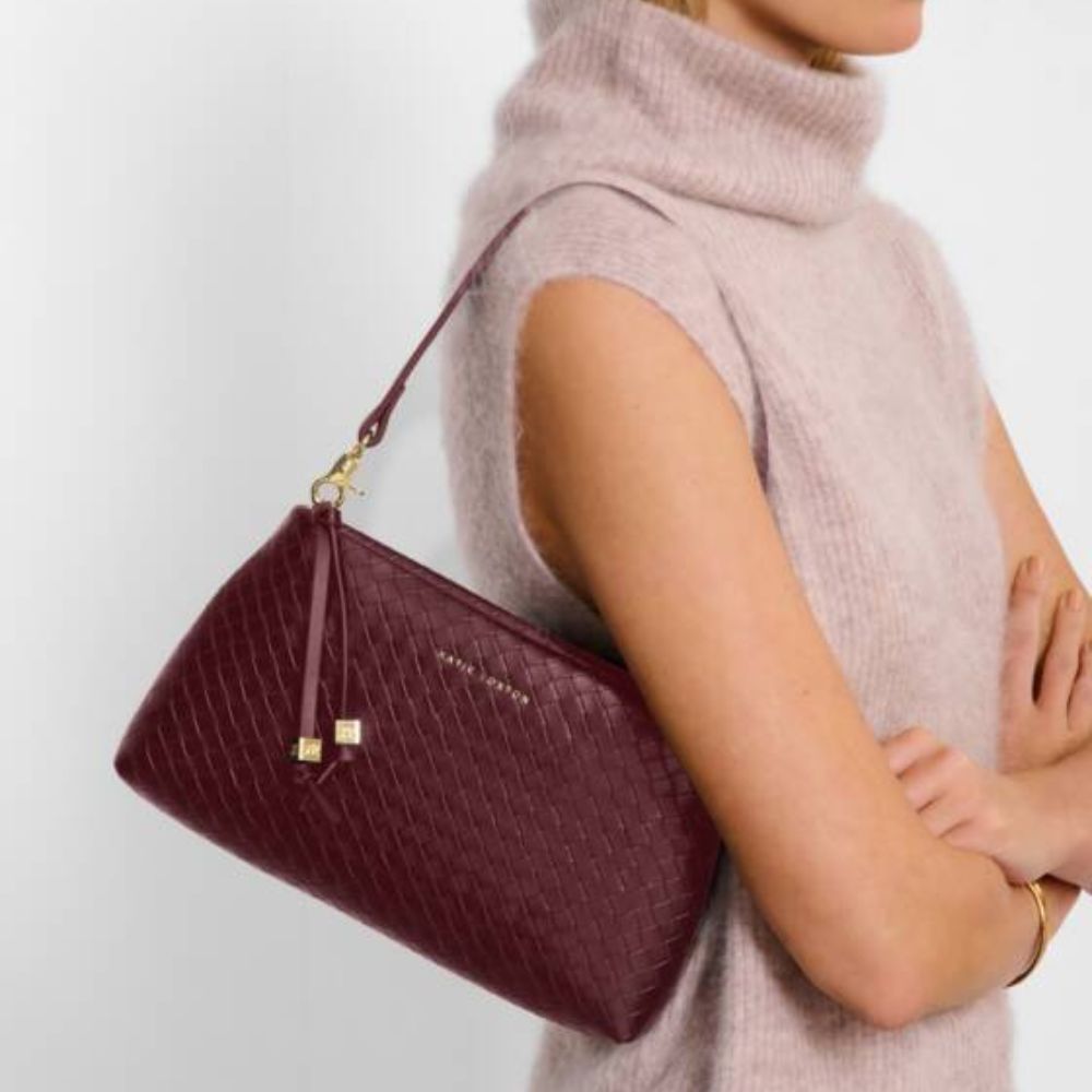 Katie Loxton Cherry Nova Woven Texture Clutch