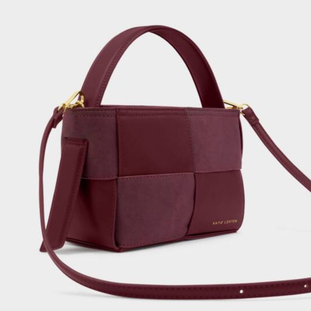 Katie  Taya Cherry Hand Woven Suedette Tote Bag