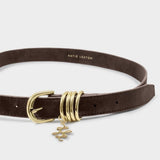 Katie Loxton Chocolate Suedette Belt with Rings - Medium/Large