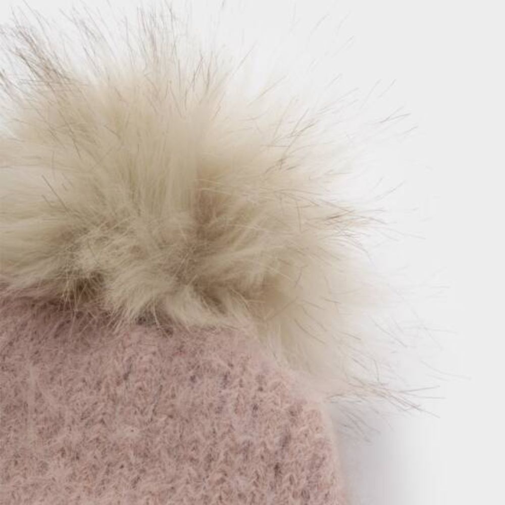 Katie Loxton Dusty Pink Knitted Pom Pom Hat