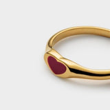 Katie Loxton Extra Large Rouge Waterproof Gold Heart Ring