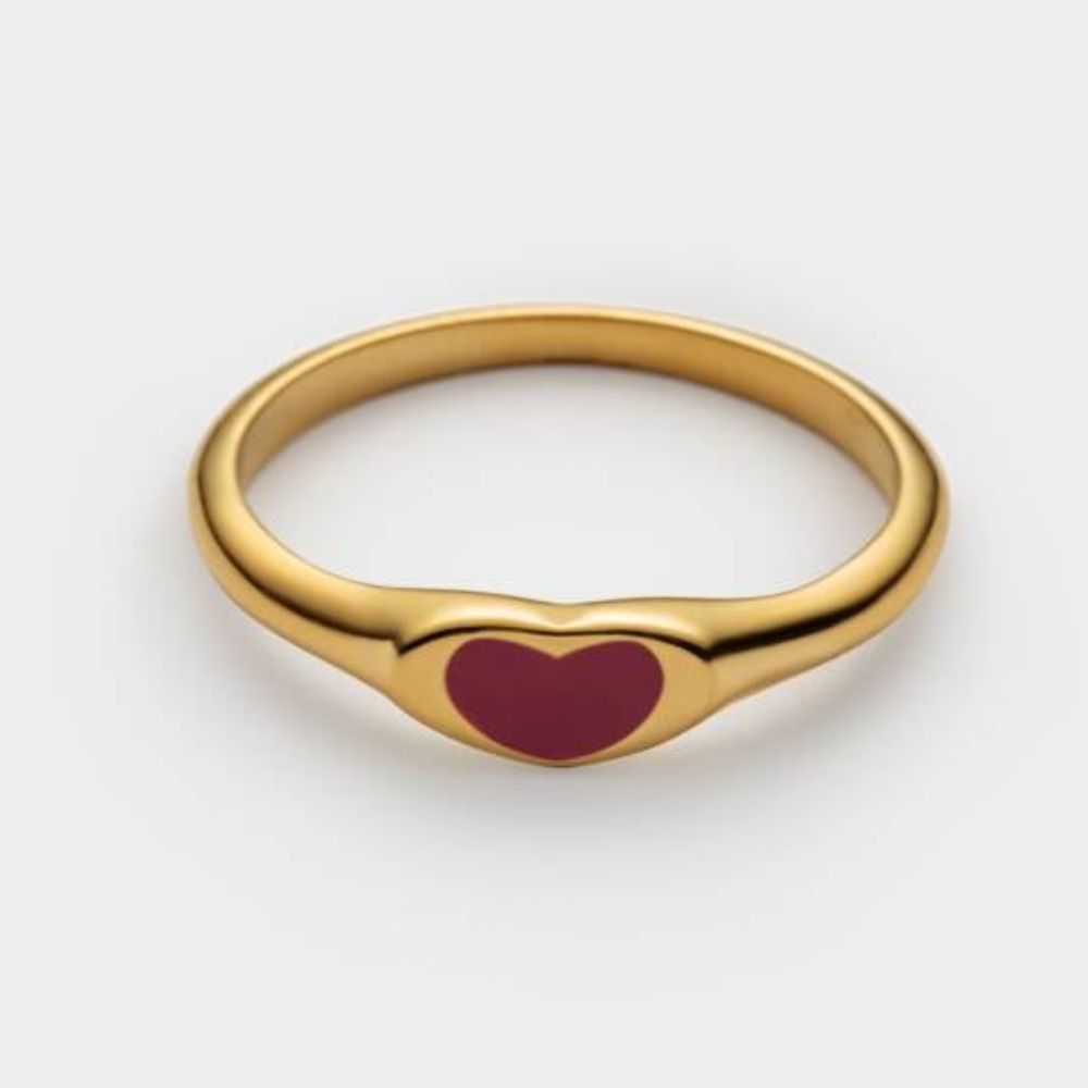 Katie Loxton Extra Large Rouge Waterproof Gold Heart Ring