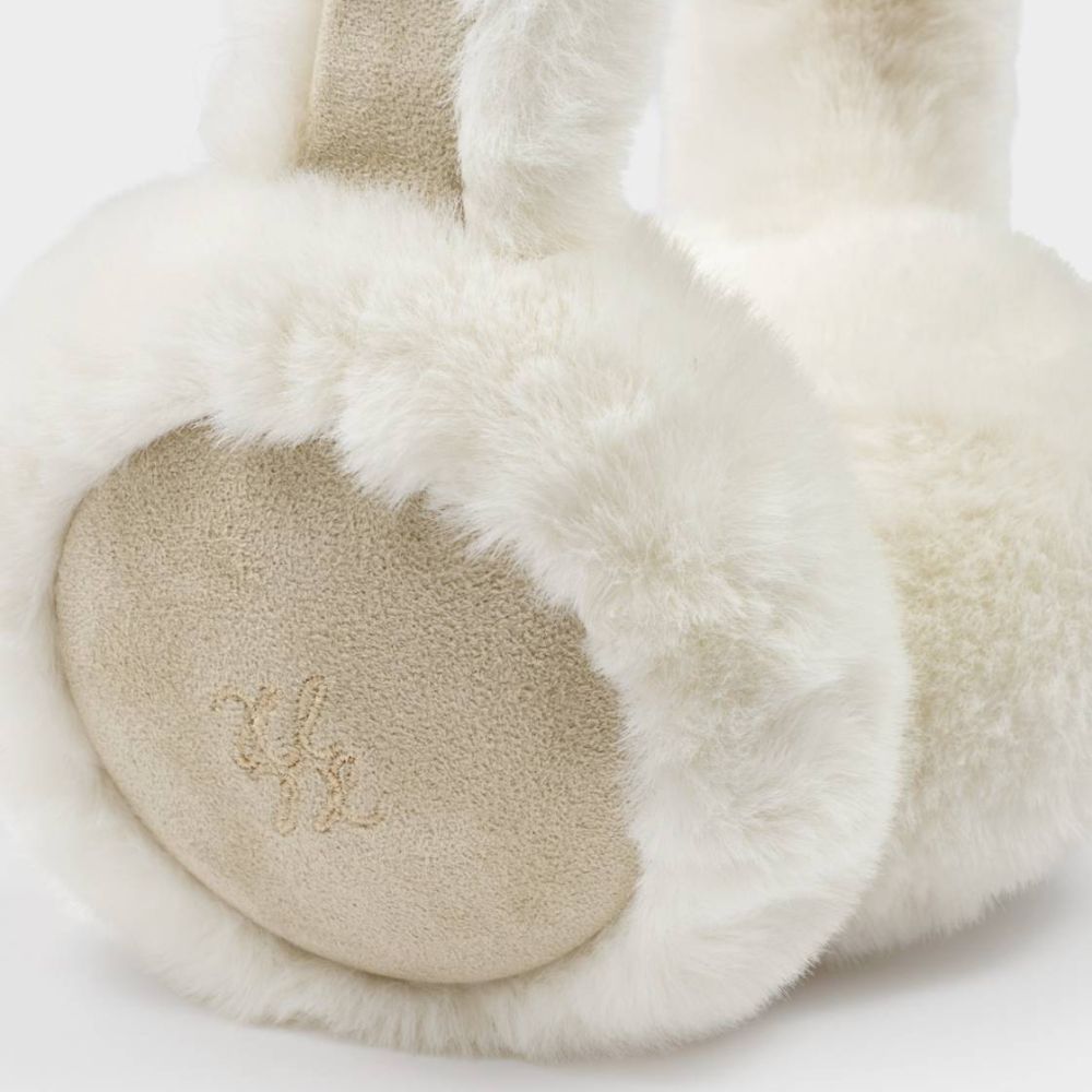 Katie Loxton Faux Suede Earmuffs - Taupe/Cream