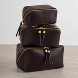 Katie Loxton Fold-Out Mirror Makeup Bag - Bitter Chocolate