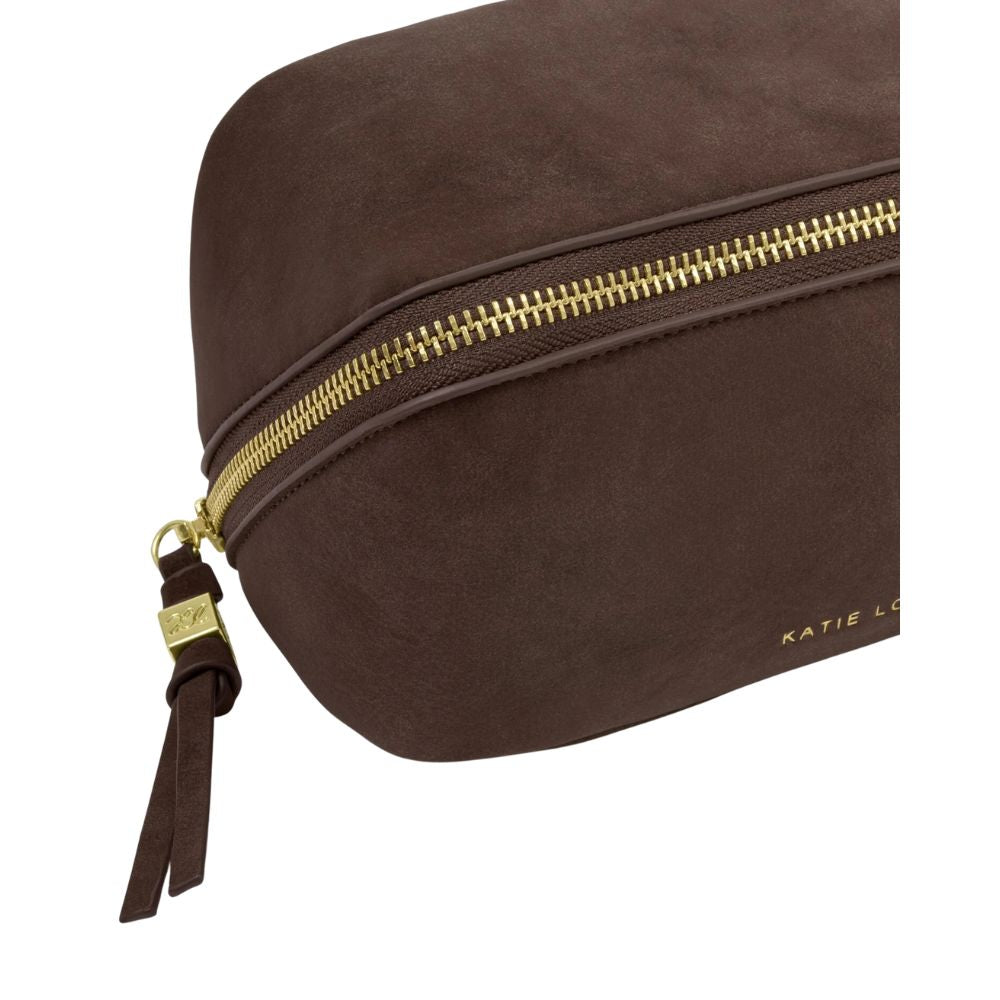 Katie Loxton  Fold-Out Mirror Makeup Bag - Chocolate