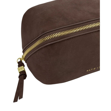 Katie Loxton  Fold-Out Mirror Makeup Bag - Chocolate