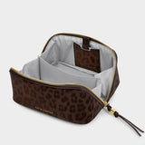 Katie Loxton Fold-Out Mirror Makeup Bag - Chocolate Leopard