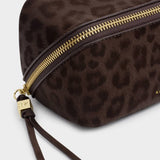 Katie Loxton Fold-Out Mirror Makeup Bag - Chocolate Leopard