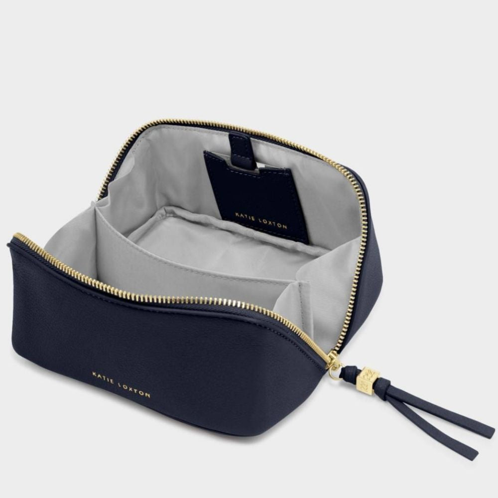 Katie Loxton Fold-Out Mirror Makeup Bag - Navy