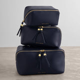 Katie Loxton Fold-Out Mirror Makeup Bag - Navy