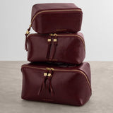 Katie Loxton Fold-Out Patent Crackle Mirror Makeup Bag - Cherry