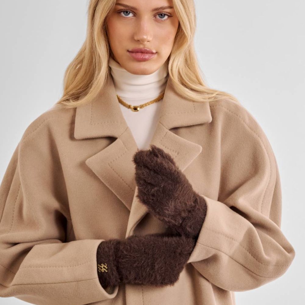 Katie Loxton Gift Boxed Soft Knitted Gloves - Chocolate
