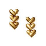 Katie Loxton Heart Link Waterproof Earrings - Gold