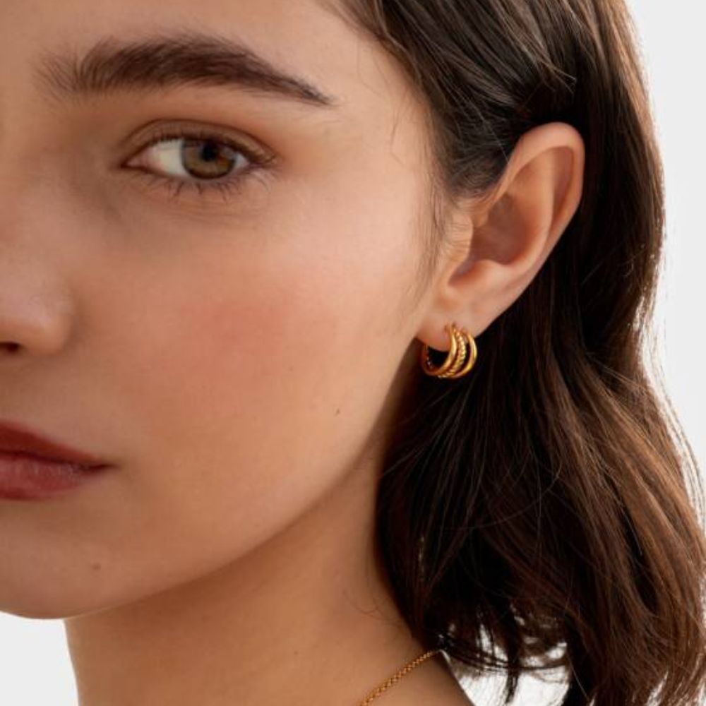 Katie Loxton Laia Waterproof Gold Illusion Hoop Earrings