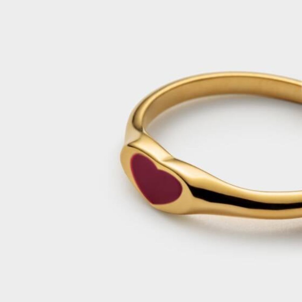 Katie Loxton Large Rouge Waterproof Gold Heart Ring