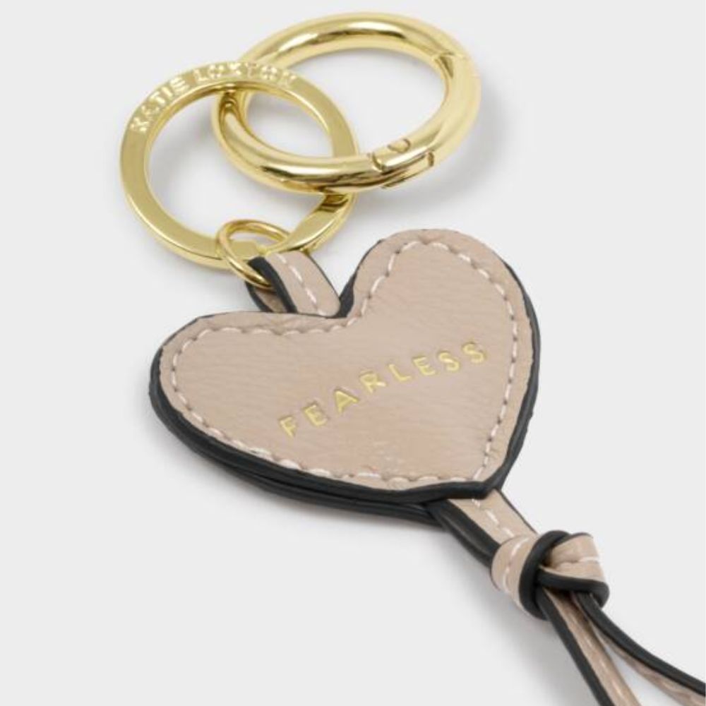 Katie Loxton Latte 'Fearless' Heart Bag Charm Keyring