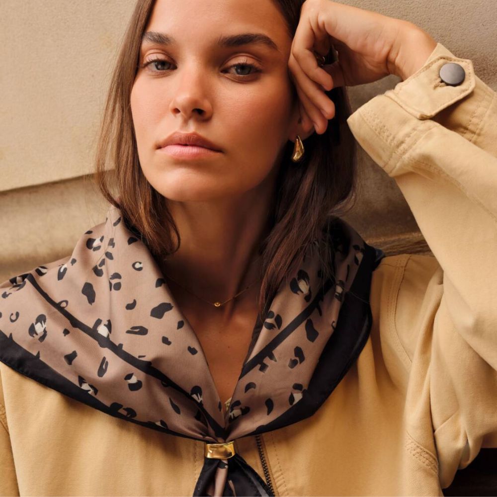 Katie Loxton Leopard Print Satin Multiway Scarf