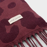 Katie Loxton Leopard Printed Blanket Scarf - Mauve/Cherry